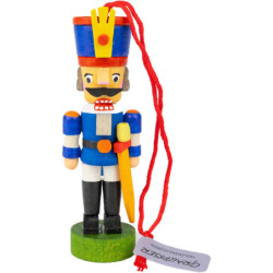 Christbaumschmuck Nussknacker blau - 7,3 cm