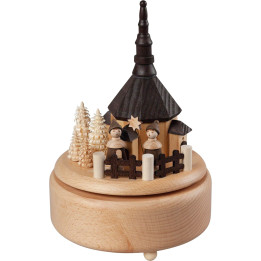 Spieldose Seiffener Kirche und Kurrende - 20 cm