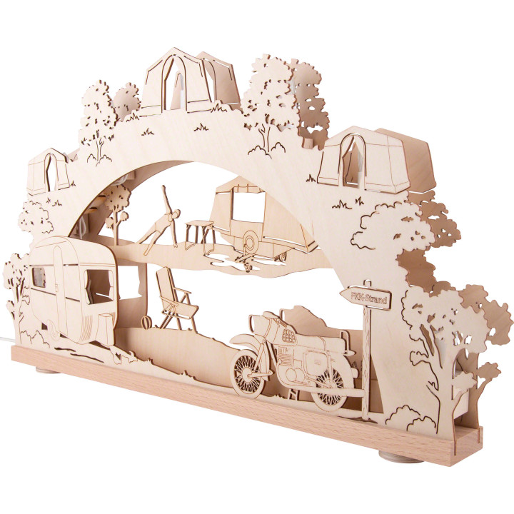 3D-Schwibbogen "Ostalgie-Camping" - 52x32 cm