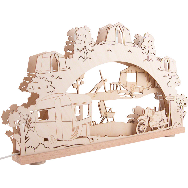 3D-Schwibbogen "Ostalgie-Camping" - 52x32 cm