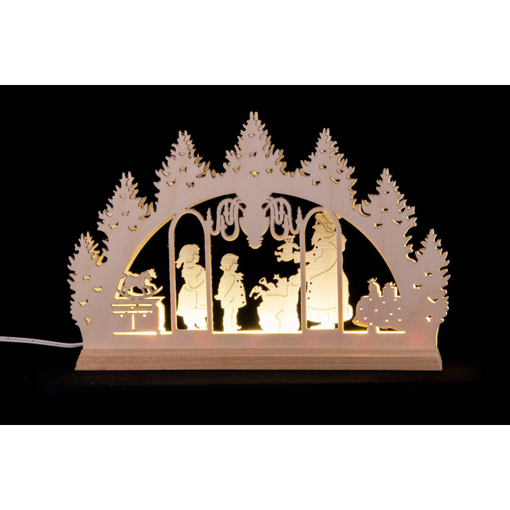 Mini-Schwibbogen Weihnachtsmann - 22x14 cm