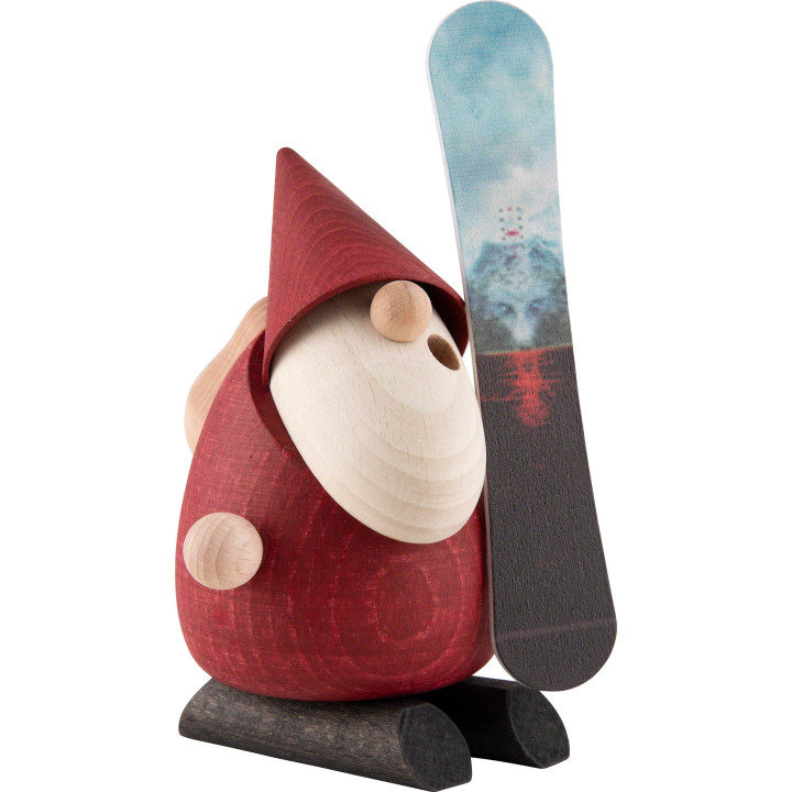 Räuchermännchen Weihnachtsmann Snowboarder - 13 cm