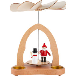 1-Tier Table Pyramid - Santa Claus and Snowman, Colored - 20 cm / 7.9 inch