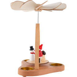 1-Tier Table Pyramid - Santa Claus and Snowman, Colored - 20 cm / 7.9 inch