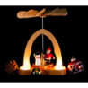 1-Tier Table Pyramid - Santa Claus and Snowman, Colored - 20 cm / 7.9 inch
