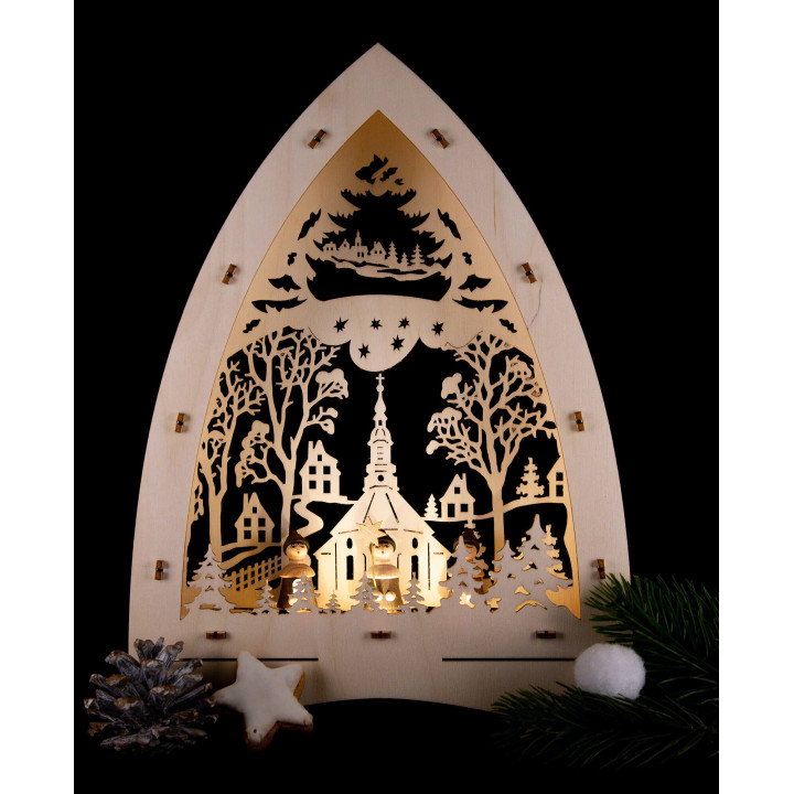 Lichterspitze "Seiffener Kirche" - 21,5x29 cm