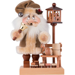 Räuchermännchen Wichtel Weihnachtsmann mit Bank - 28,5 cm
