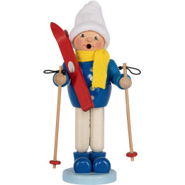 Räuchermännchen Junge mit Ski - 23 cm