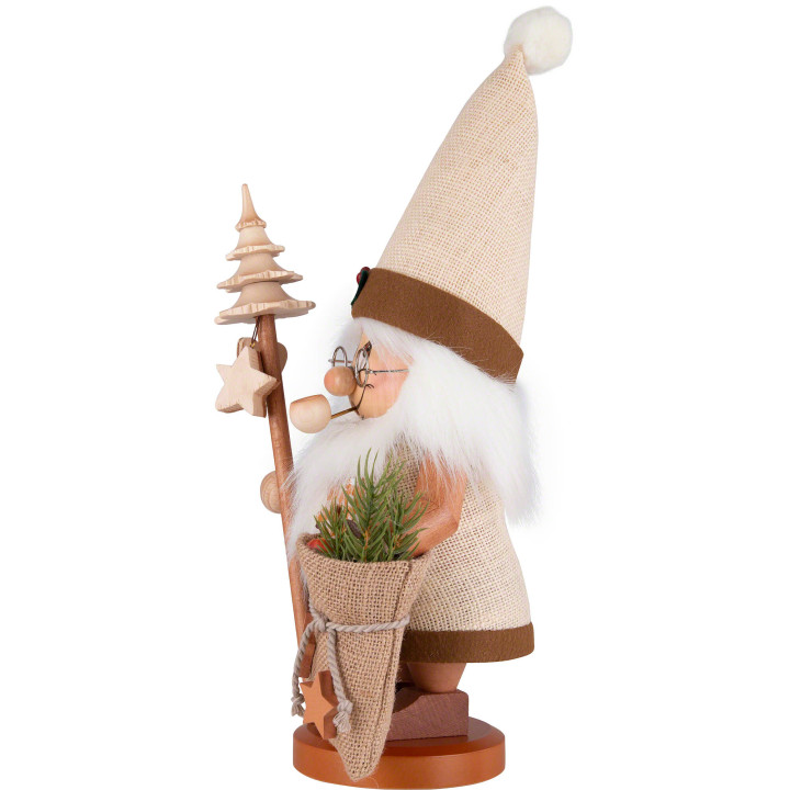 Räuchermännchen Wichtel Weihnachtsmann mit Stab - 39 cm