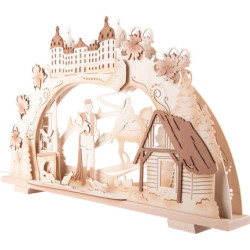3D Candle Arch - "Three Hazelnuts for Cinderella" Natural - 70x41 cm / 27.6x16.1 inch