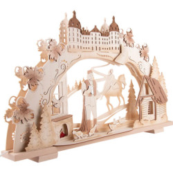 3D Candle Arch - "Three Hazelnuts for Cinderella" Natural - 70x41 cm / 27.6x16.1 inch