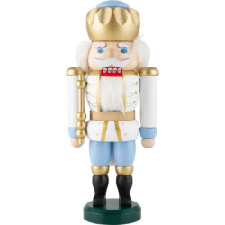 Nutcracker - Exclusive King White-Blue - 25 cm / 9.8 inch
