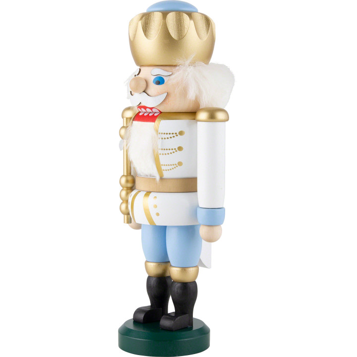 Nutcracker - Exclusive King White-Blue - 25 cm / 9.8 inch