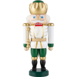Nussknacker Exklusiv König weiß-grün - 25 cm
