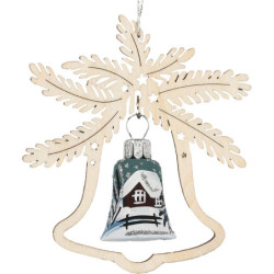 Christbaumschmuck Glasglocke - Silbermond - 3er-Set - 8,5 cm