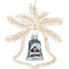 Tree Ornament - Glass Bell - Silver Moon - 3 pcs. - 8,5 cm / 3.3 inch