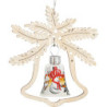 Tree Ornament - Glass Bell - Beanie Snowman - 3 pcs. - 8,5 cm / 3.3 inch