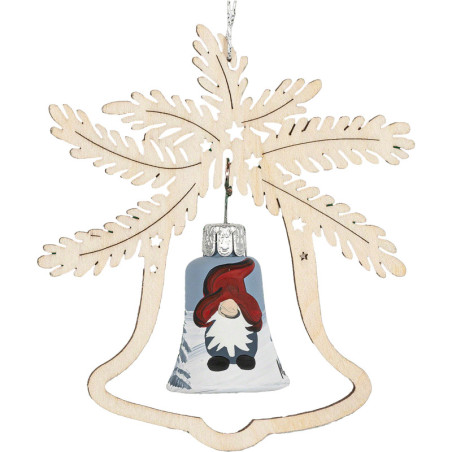 Christbaumschmuck Glasglocke - Wichtel - 3er-Set - 8,5 cm