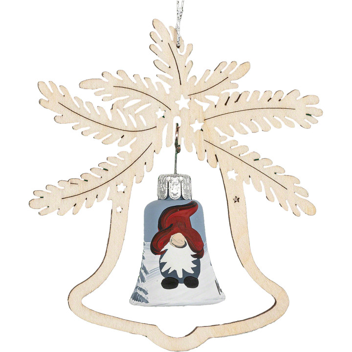 Christbaumschmuck Glasglocke - Wichtel - 3er-Set - 8,5 cm