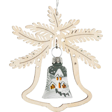 Tree Ornament - Glass Bell - Forest Church - 3 pcs. - 8,5 cm / 3.3 inch