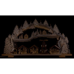 Candle Arch - Christmas Market with Snow - 72x43x13 cm / 28x16x5 inch