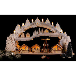 Candle Arch - Christmas Market with Snow - 72x43x13 cm / 28x16x5 inch