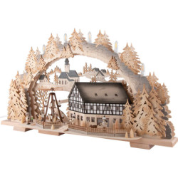 Candle Arch - Market Café with Turning Pyramid - 72x43x13 cm / 5.1 inch