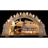 Candle Arch - Snowy Market Café with Turning Pyramid - 72x43 cm / 28.3x16.9 inch