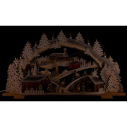 Schwibbogen verschneite Fichtelbergidylle - 72x43 cm