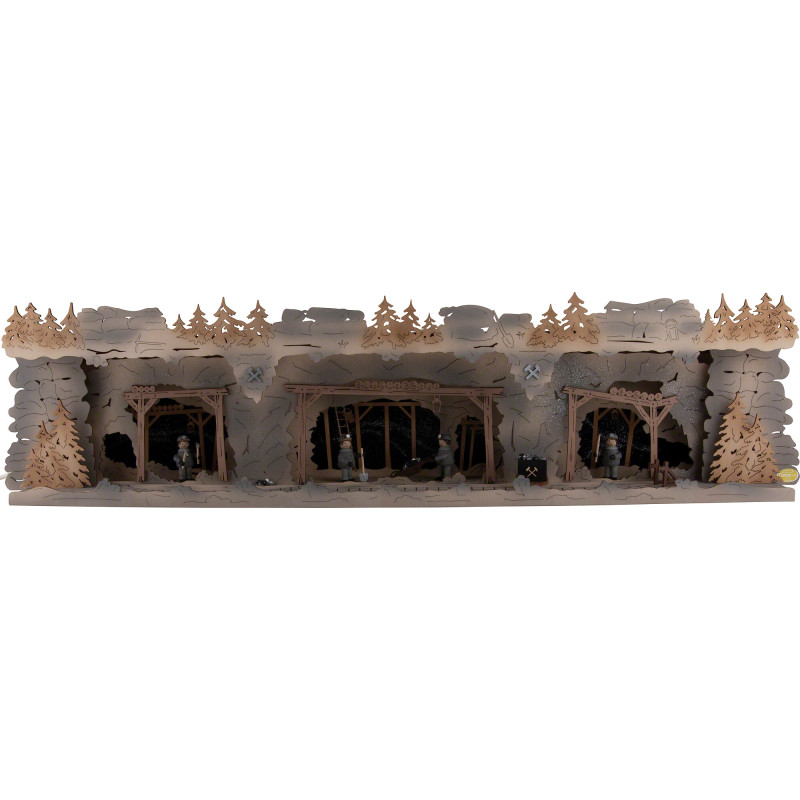 Illuminated Stand 'Mining and Miners' - 75x20x16 cm / 29.5x7.9x6.3 inch