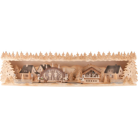 Illuminated Stand Christmas Idyll with Candle Arch - 75x20x15 cm / 29.5x7.9x5.9 inch
