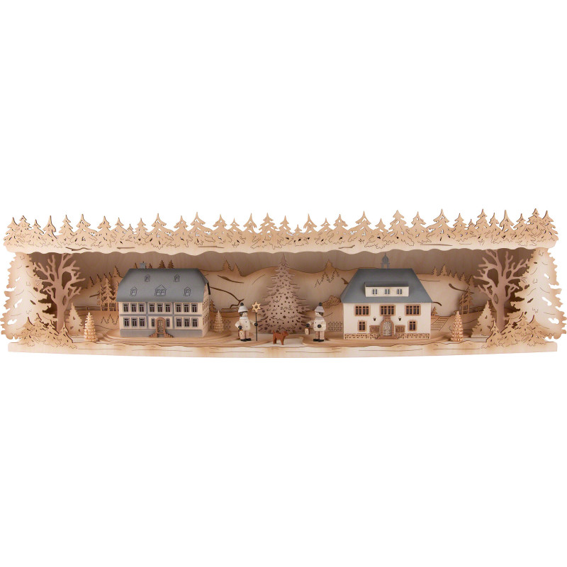 Illuminated Stand - Seiffen Village - 75x20 cm / 29.5x7.9 inch
