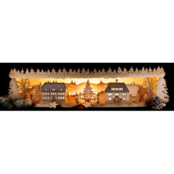 Illuminated Stand - Seiffen Village - 75x20 cm / 29.5x7.9 inch