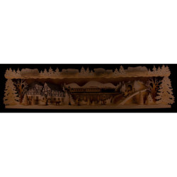Schwibbogenerhöhung Winterland Erzgebirge verschneit - 76x20 cm