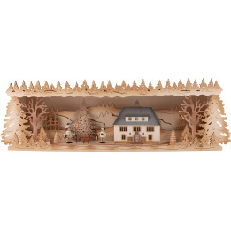 Illuminated Stand - Seiffen Townhall - 57x17 cm / 22.5x6.7 inch