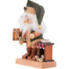 Smoker - Gnome Santa with Fire Place - 28,5 cm / 11.2 inch