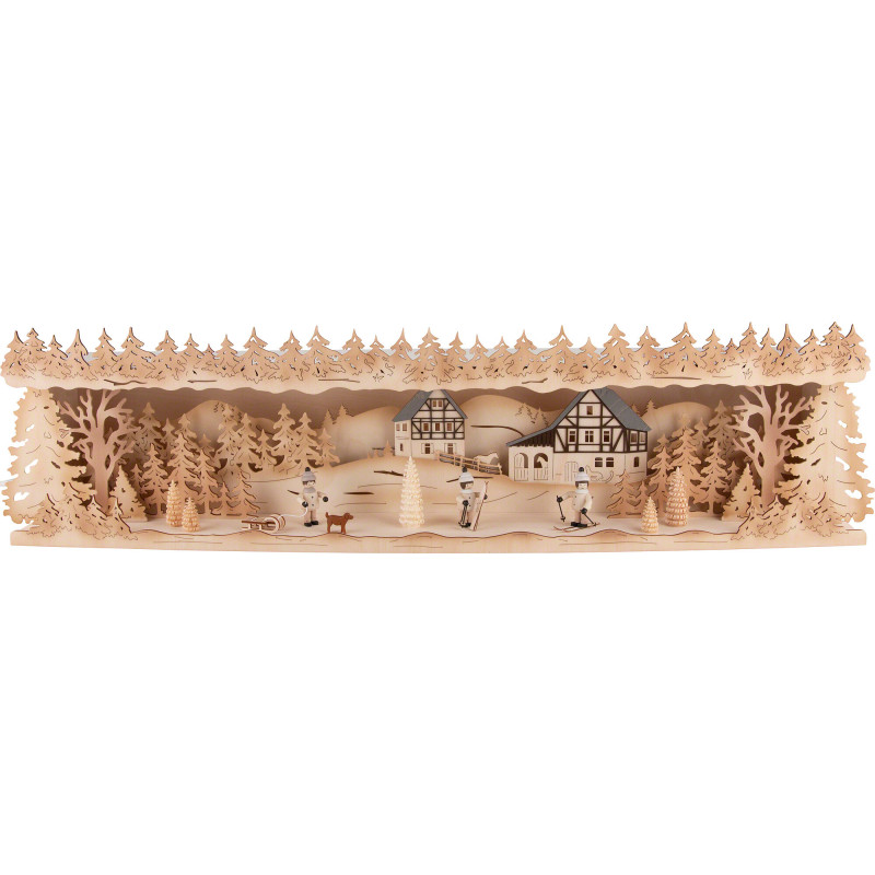 Schwibbogenerhöhung Winterkinder - 76x18,5 cm