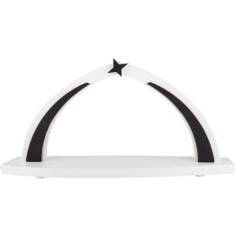 Candle Arch - modern wood - White - without Figurines - 42x20 cm / 16.5x7.9 inch