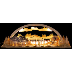 Schwibbogen Diorama Winterland Erzgebirge - 72x24 cm