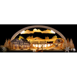 Schwibbogen Diorama Winterland Erzgebirge - 72x24 cm
