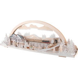 Candle Arch - Diorama Winterland Ore Mountains with Snow - 72x24 cm / 28.3x9.4 inch