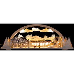 Candle Arch - Diorama Winterland Ore Mountains with Snow - 72x24 cm / 28.3x9.4 inch