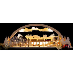 Candle Arch - Diorama Winterland Ore Mountains with Snow - 72x24 cm / 28.3x9.4 inch