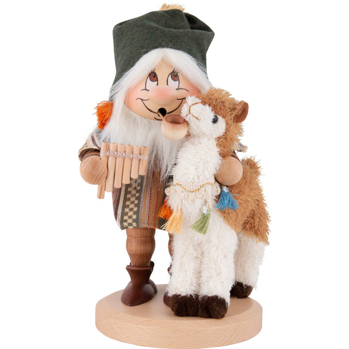 Räuchermännchen Wichtel Alpakafreund - 25,5 cm