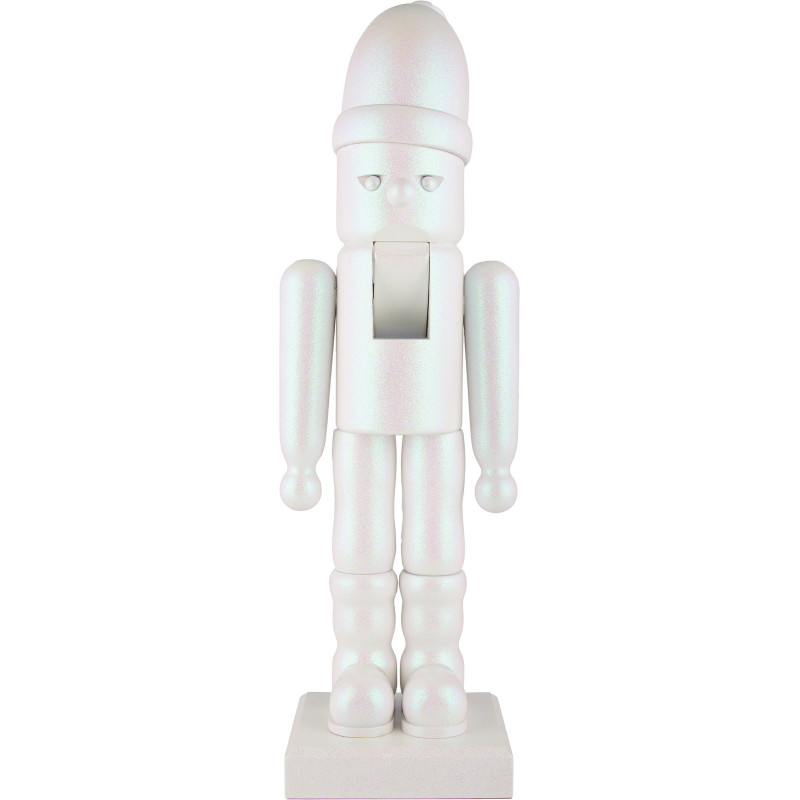 Nussknacker Glimmer Weihnachtsmann weiß - 49,5 cm