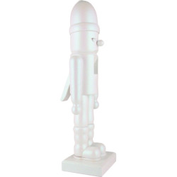 Nussknacker Glimmer Weihnachtsmann weiß - 49,5 cm