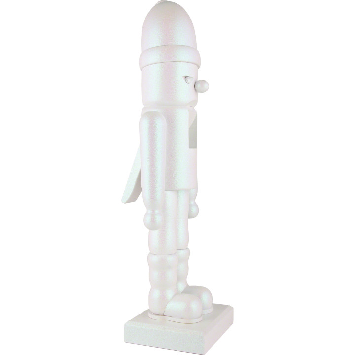 Nussknacker Glimmer Weihnachtsmann weiß - 49,5 cm