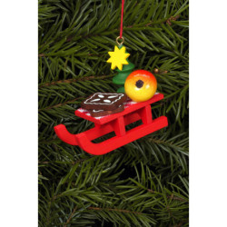 Christbaumschmuck Weihnachtsschlitten - 5,3x4,3 cm