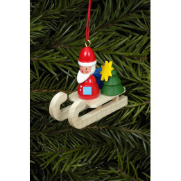 Tree Ornament - Santa on Sleigh - 4,7x4,3 cm / 2x1 inch