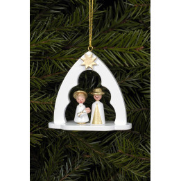 Tree Ornament - Holy Family White - 6,5x6,2 cm / 2.5x2.4 inch